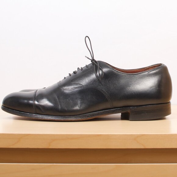 Hartt 11.5 C Black Leather Calfskin Captoe Oxford Shoe - Picture 2 of 9